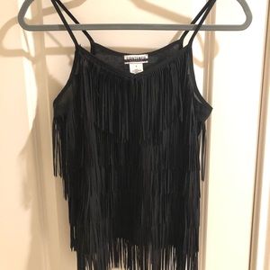 Black Fringe Tank